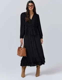 Crepe Broderie V-Neck Blouse