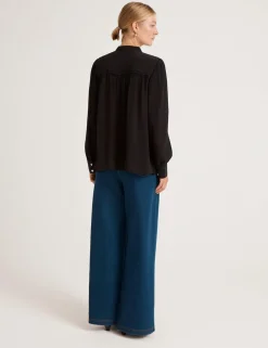 Crepe Button Through Blouse