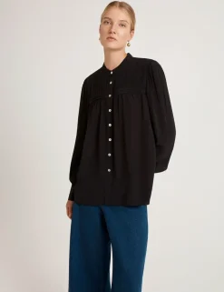 Crepe Button Through Blouse