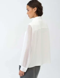 Crepe Collar Detail Shirt