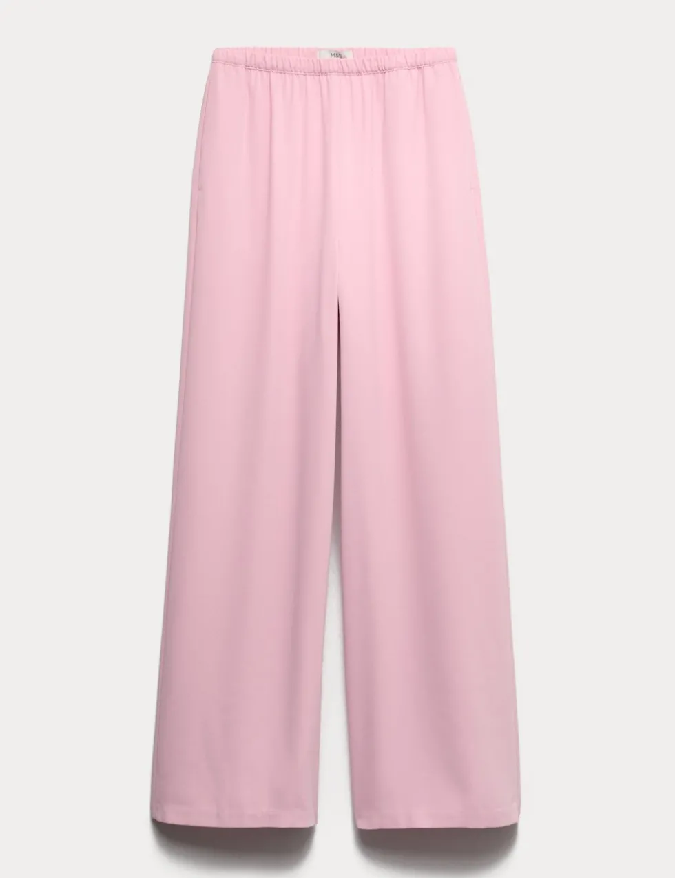 Crepe Elasticated Waist Wide Leg Trousers
