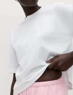 Crepe Elasticated Waist Wide Leg Trousers