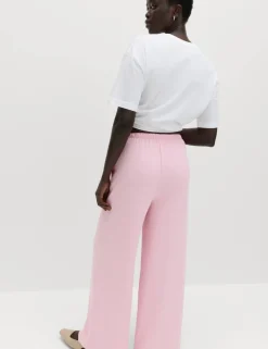 Crepe Elasticated Waist Wide Leg Trousers