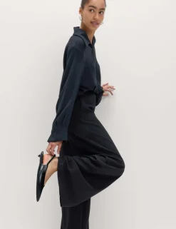 Crepe Elasticated Waist Wide Leg Trousers