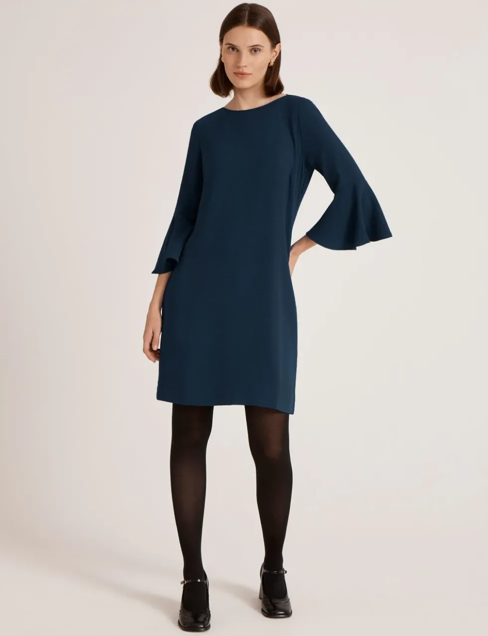 Crepe Frill Sleeve Mini Dress