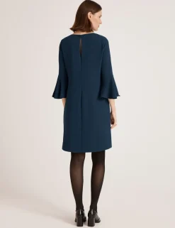 Crepe Frill Sleeve Mini Dress