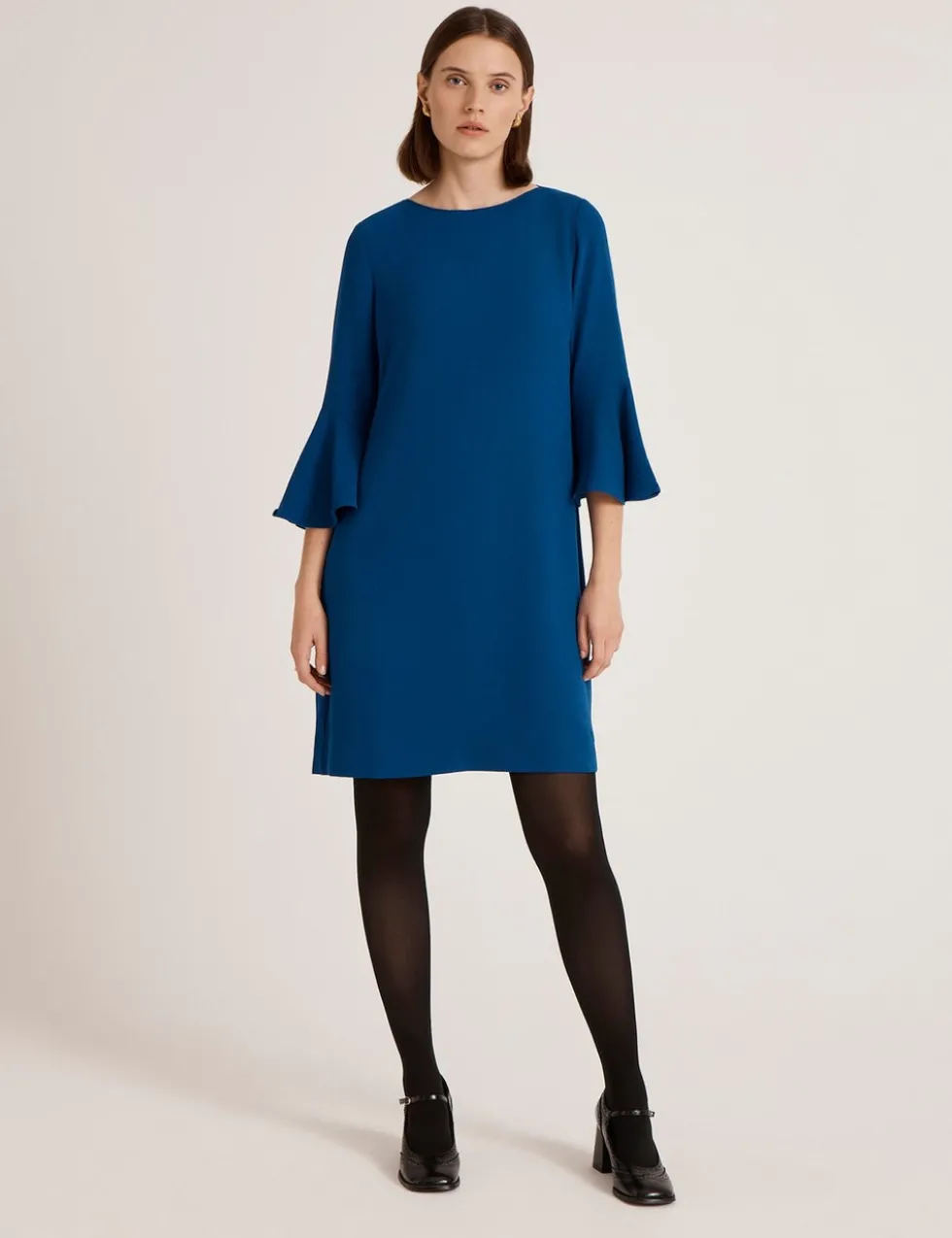 Crepe Frill Sleeve Mini Dress