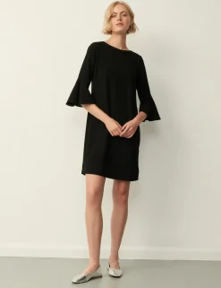 Crepe Frill Sleeve Mini Dress