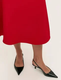 Crepe Midi A-Line Skirt