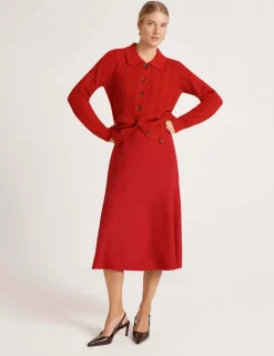 Crepe Midi Slip Skirt
