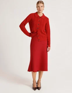 Crepe Midi Slip Skirt