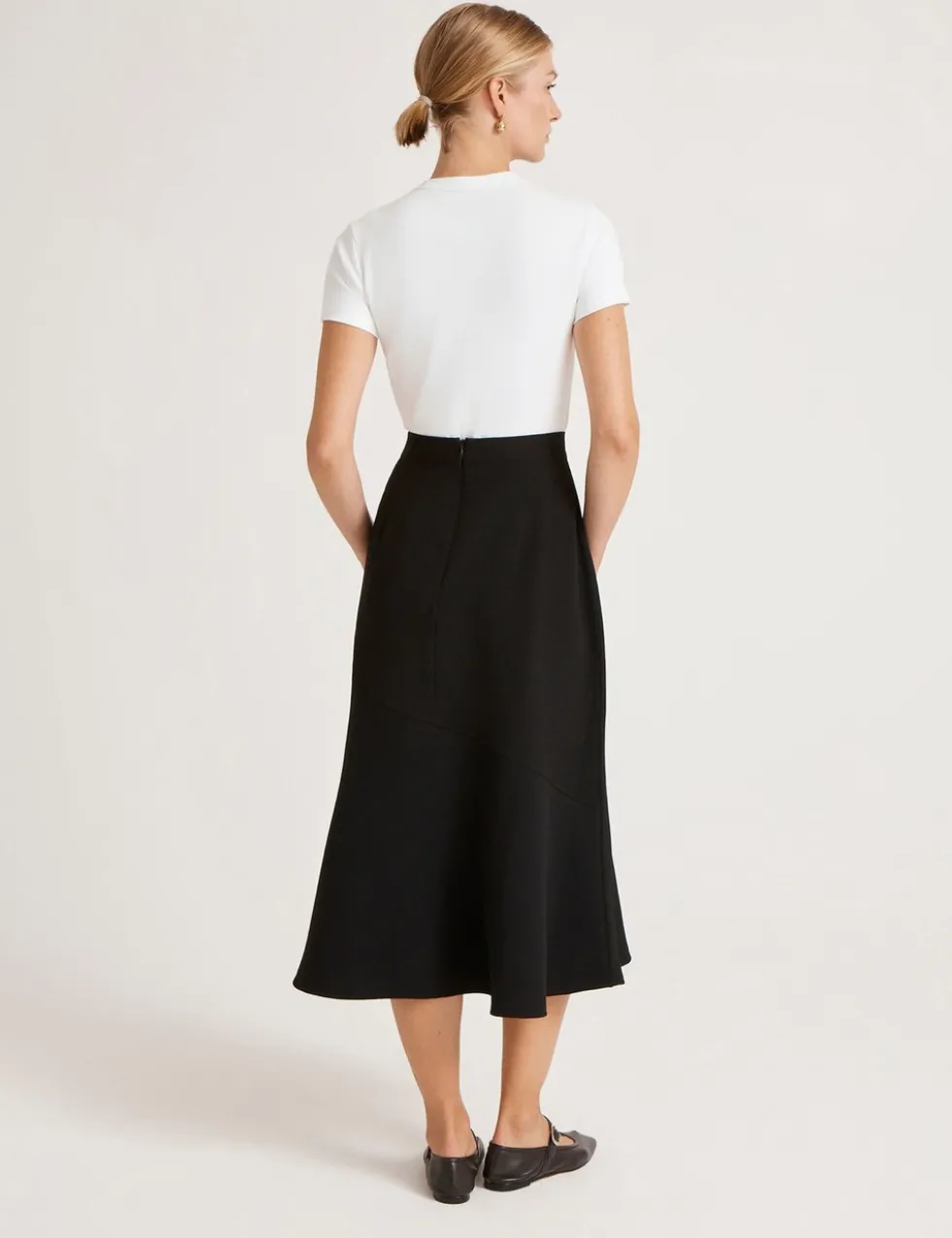 Crepe Midi Slip Skirt