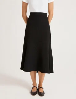Crepe Midi Slip Skirt