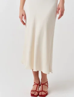 Crepe Midi Slip Skirt