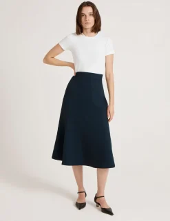 Crepe Midi Slip Skirt