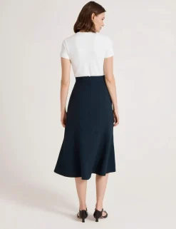 Crepe Midi Slip Skirt