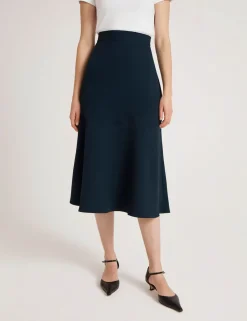 Crepe Midi Slip Skirt