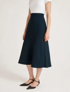 Crepe Midi Slip Skirt
