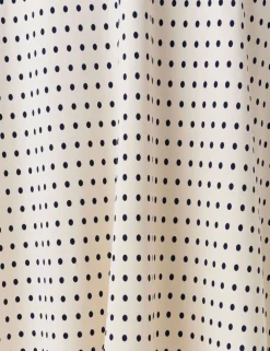 Crepe Polka Dot V-Neck Midi Tea Dress