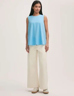 Crepe Round Neck Shell Top