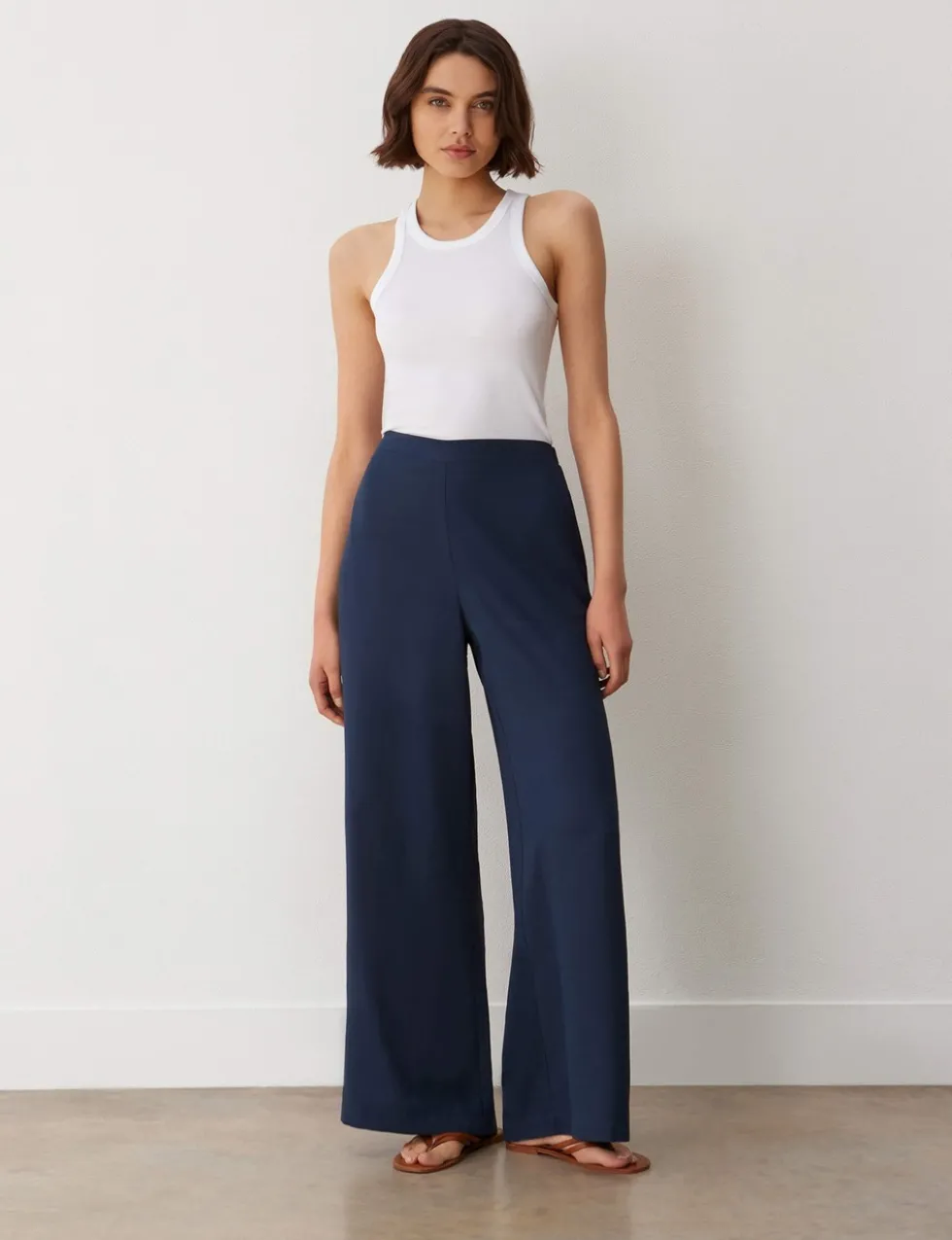 Crepe Wide Leg Trousers