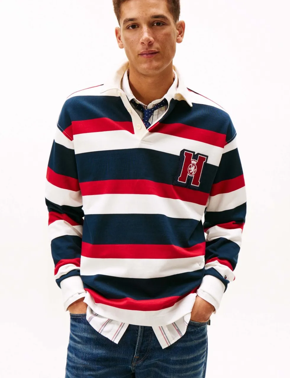 Crest Pure Cotton Striped Rugby Shirt