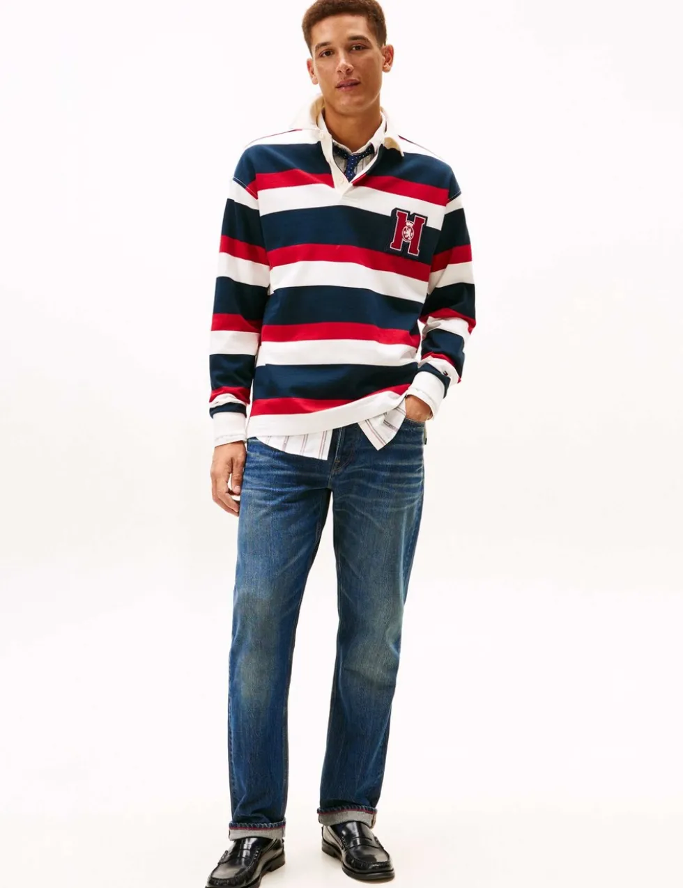 Crest Pure Cotton Striped Rugby Shirt