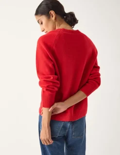 Crew Neck Button Detail Jumper
