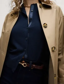 Crew Neck Button Front Cardigan