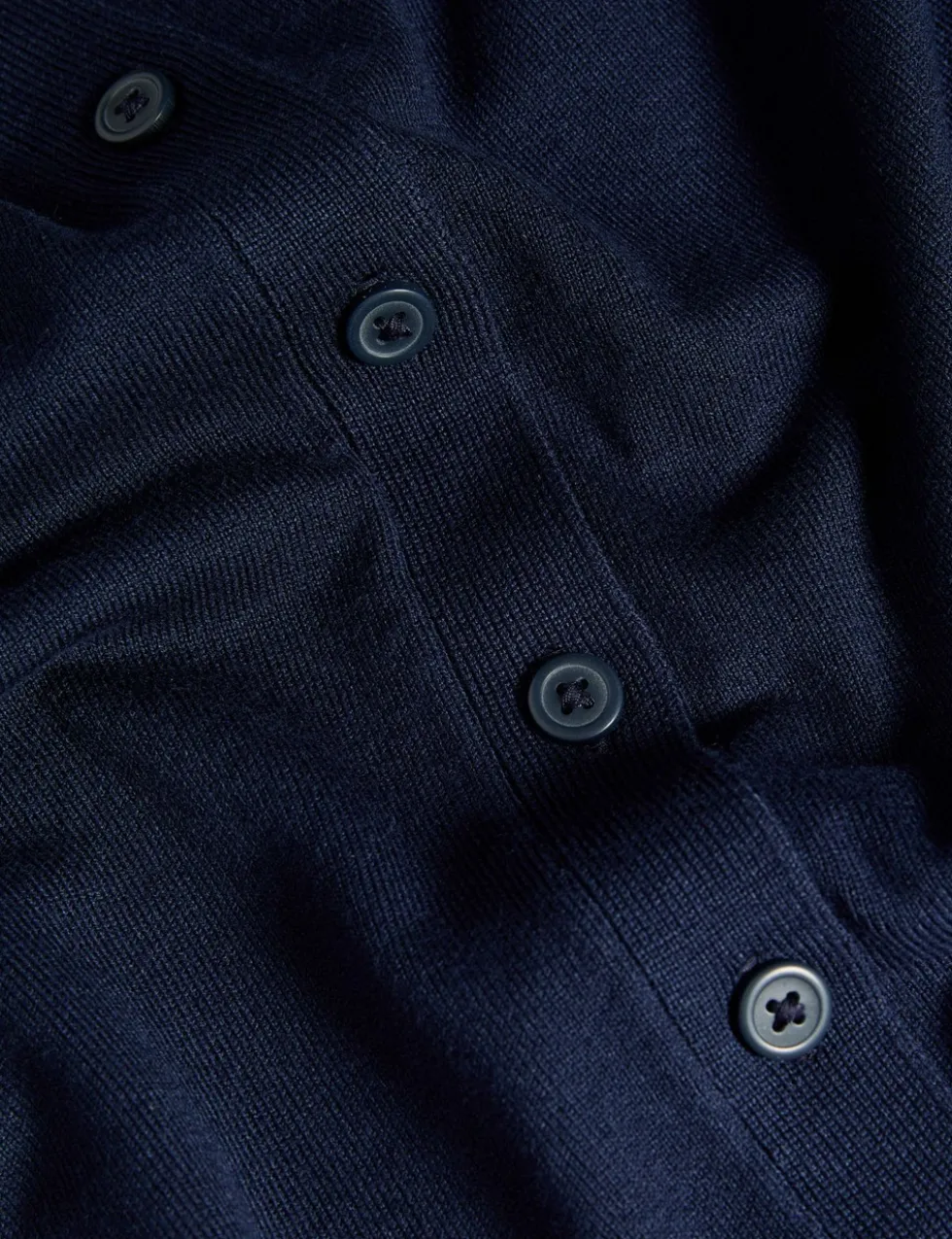 Crew Neck Button Front Cardigan