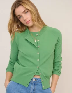 Crew Neck Button Through Cardigan