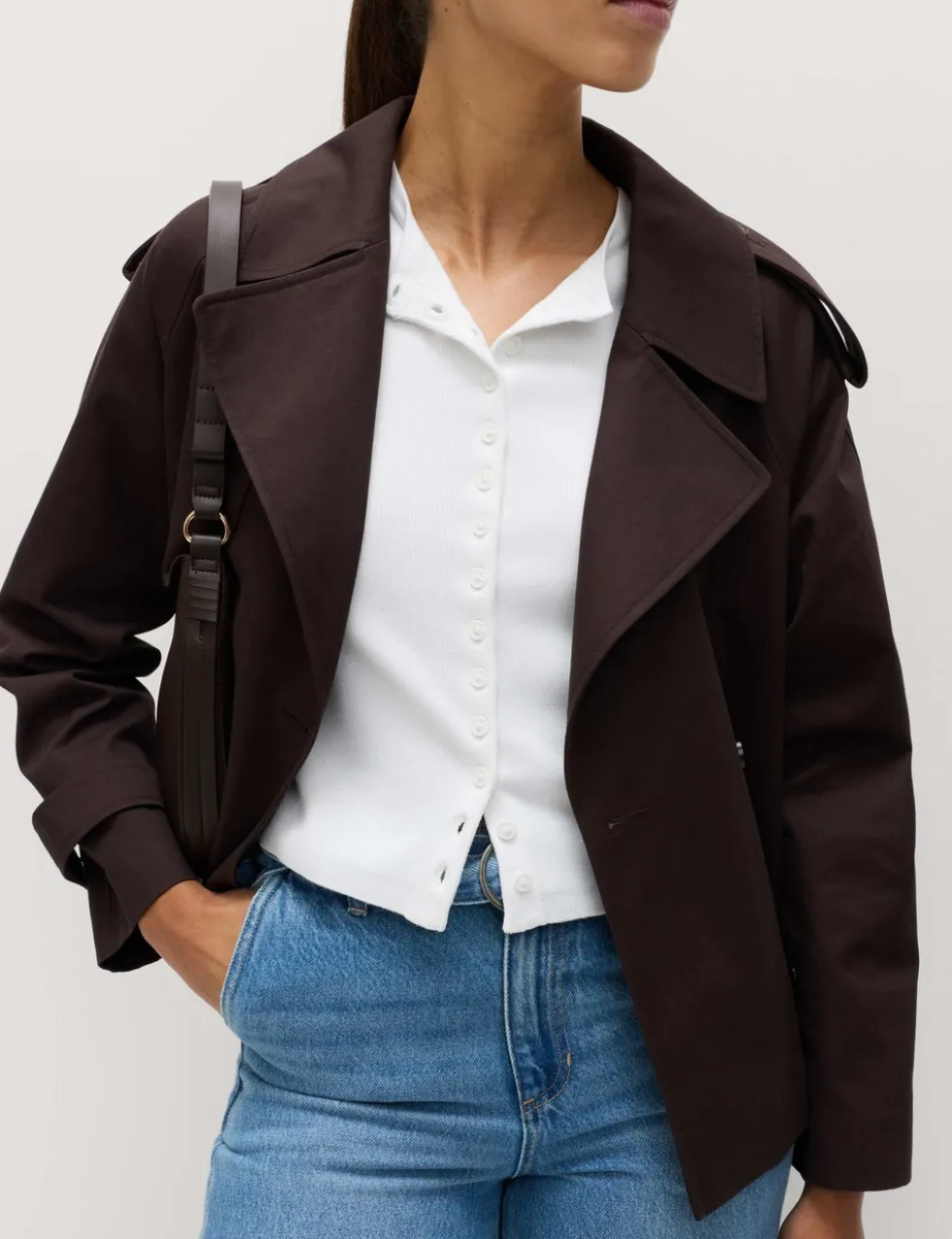 Crew Neck Cropped Cardigan