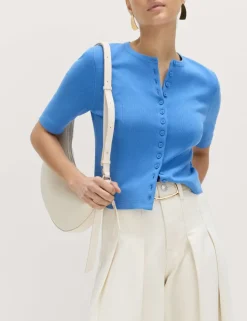 Crew Neck Cropped Cardigan