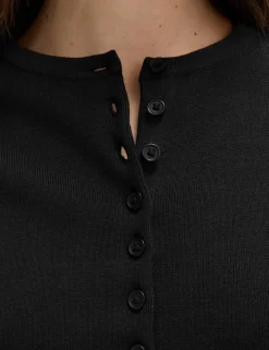 Crew Neck Cropped Cardigan