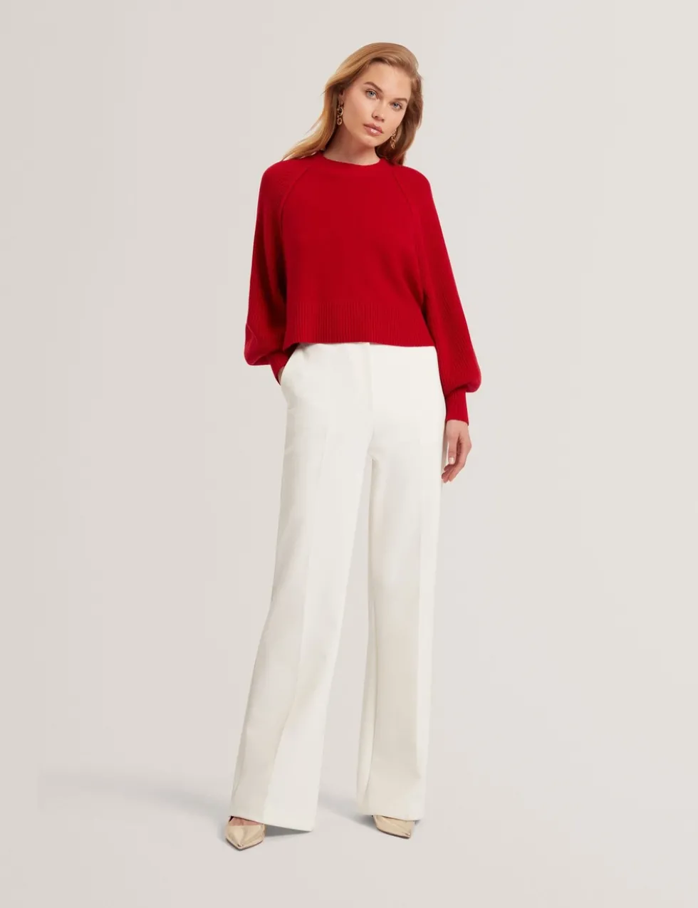 Crew Neck Jumper with Cotton and Merino Wool