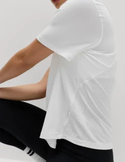 Crew Neck Mesh Panel Relaxed T-Shirt