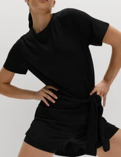 Crew Neck Mesh Panel Relaxed T-Shirt
