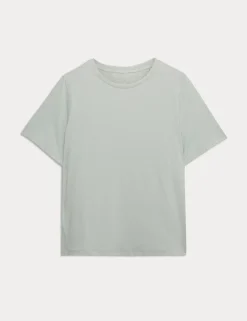 Crew Neck Mesh Panel Relaxed T-Shirt