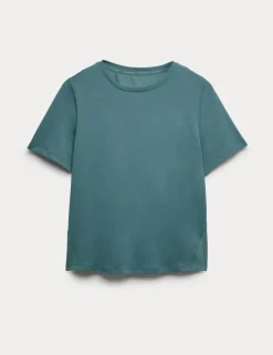 Crew Neck Mesh Panel Relaxed T-Shirt