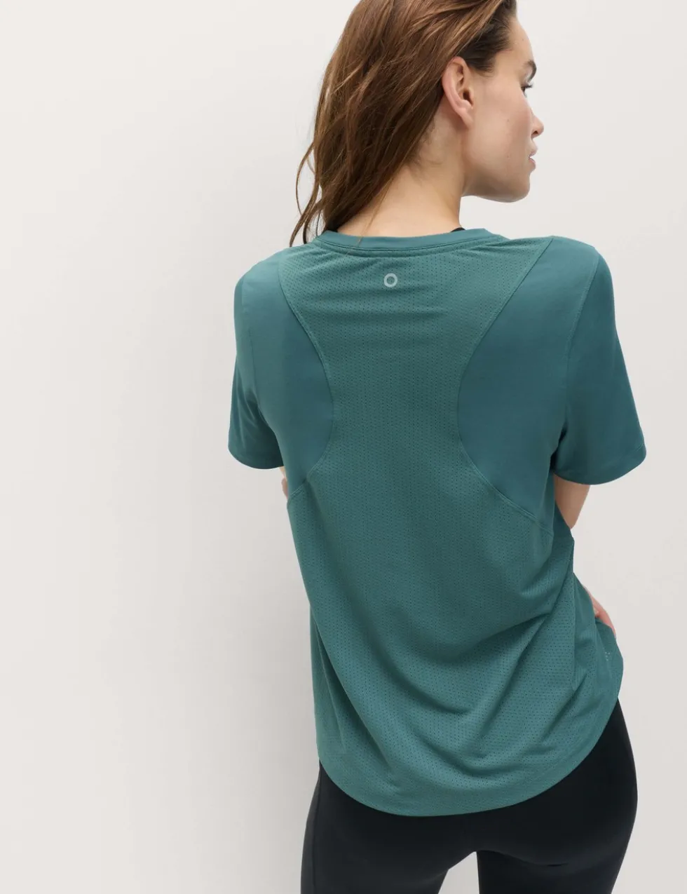 Crew Neck Mesh Panel Relaxed T-Shirt