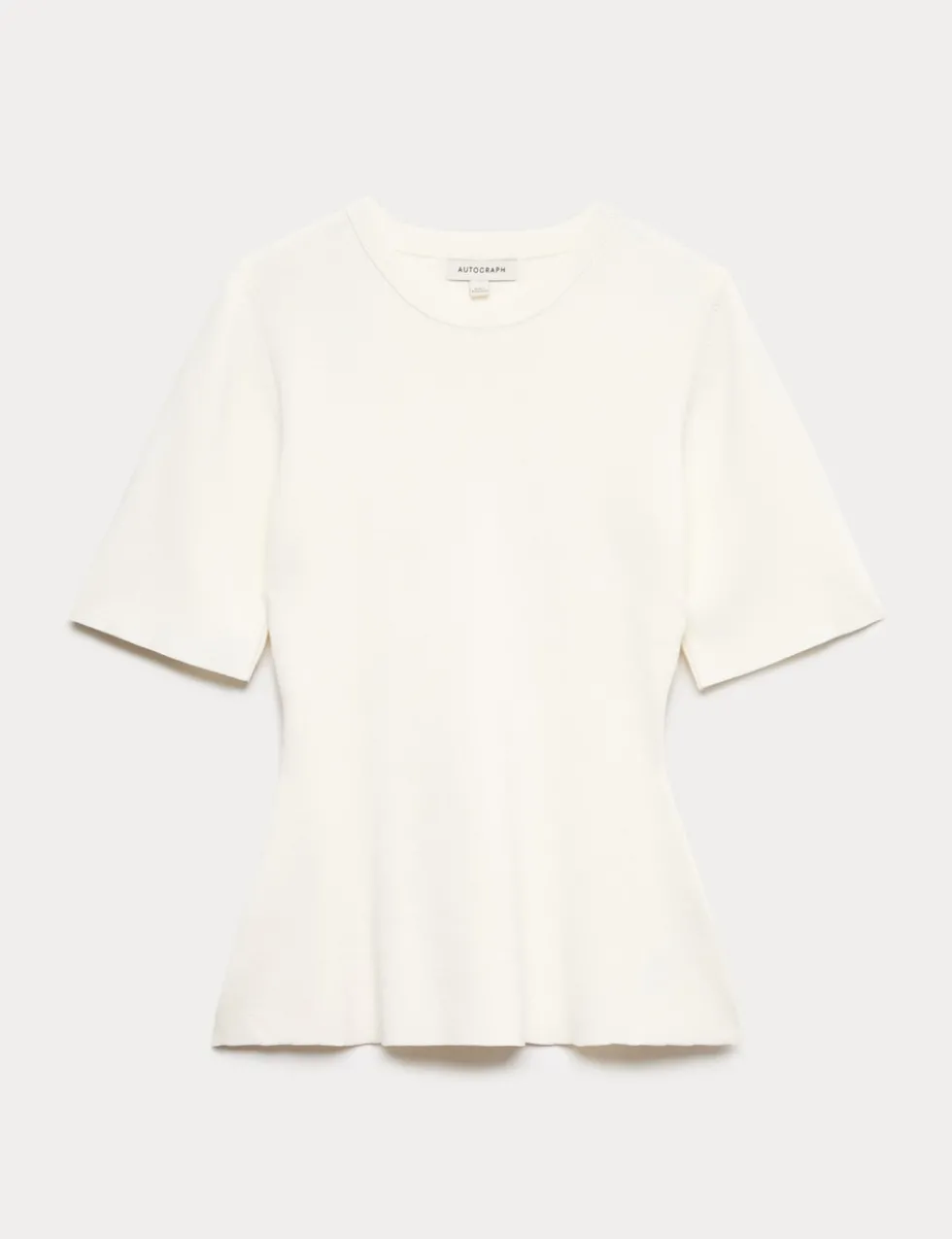 Crew Neck Peplum Knitted Top