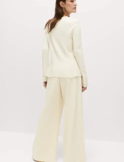 Crew Neck Peplum Slim Fit Cardigan