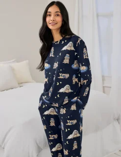 Crew Neck Printed Pyjama Set