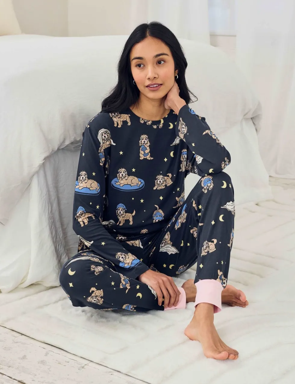 Crew Neck Printed Pyjama Set
