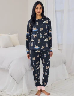 Crew Neck Printed Pyjama Set