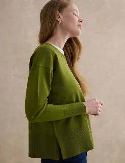 Crew Neck Split Hem Jumper