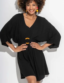 Crinkle O Ring Short Beach Kaftan