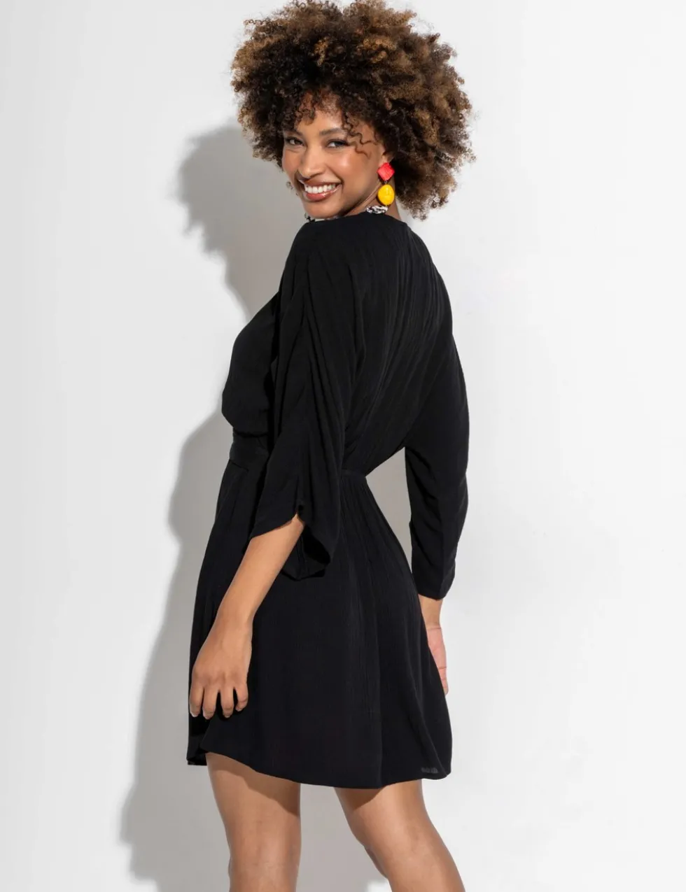 Crinkle O Ring Short Beach Kaftan