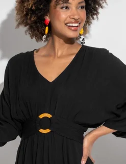 Crinkle O Ring Short Beach Kaftan