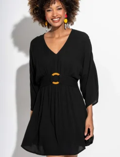 Crinkle O Ring Short Beach Kaftan